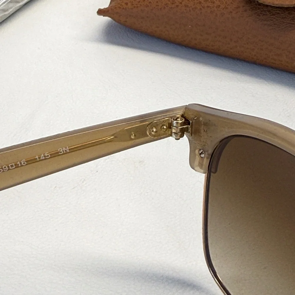 Ray-Ban RB4342 6166/13 Transparent Tan Brown Gradient Square Sunglasses Italy